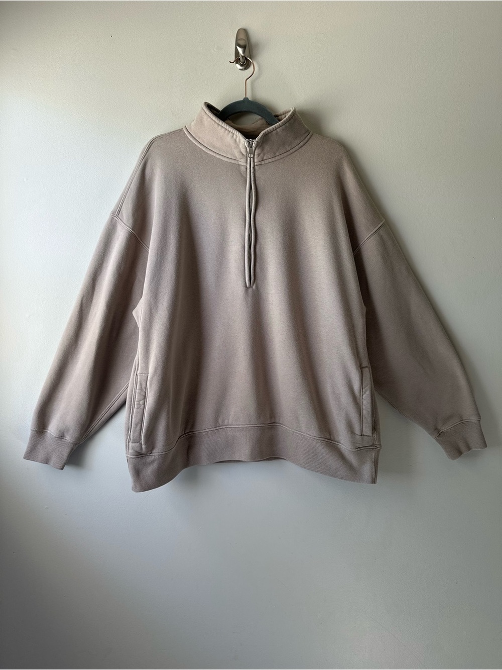 Abercrombie & Fitch Men's Half-Zip Pullover Sweater Beige XL Soft A&F Essentials